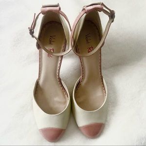 Violet & Red Pink and White Pumps